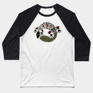 Aboriginal Art - Gecko Baseball T-Shirt